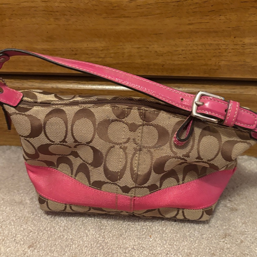 Coach Signature Brown and Pink bag